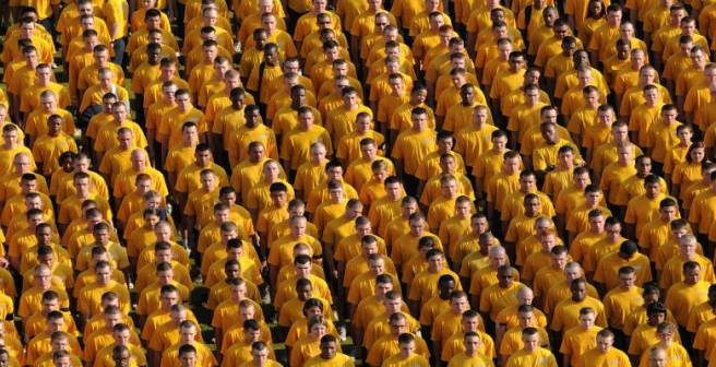 Does mathematical time law govern crowd behavior? Does mathematical time law govern crowd behavior?